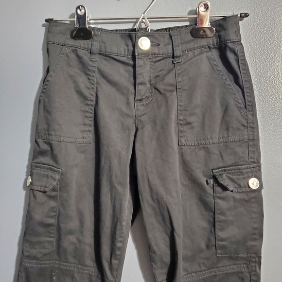 Justice Black Cargo Jogger Pants Girls Size 8 - Picture 2 of 7
